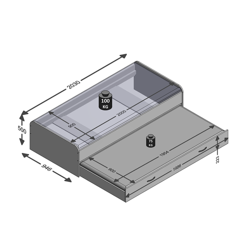 Lit Gigogne Pour Un Double Couchage - Décor Chene - L94,6 X H50,5 X P203 Cm - Fabriqué En Allemagne