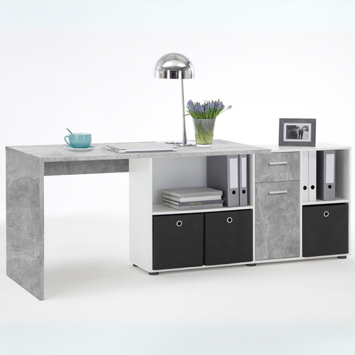 Bureau D'angle Réversible "oxela" 135cm Gris