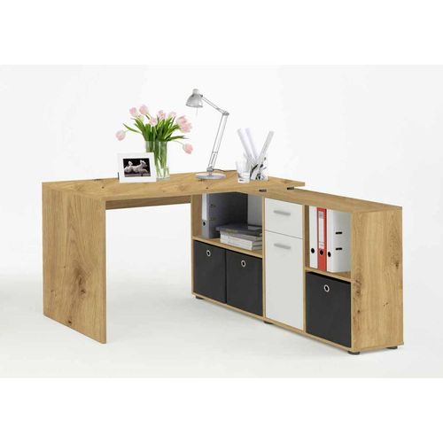 Bureau D'angle Réversible "oxela" 135cm Chêne