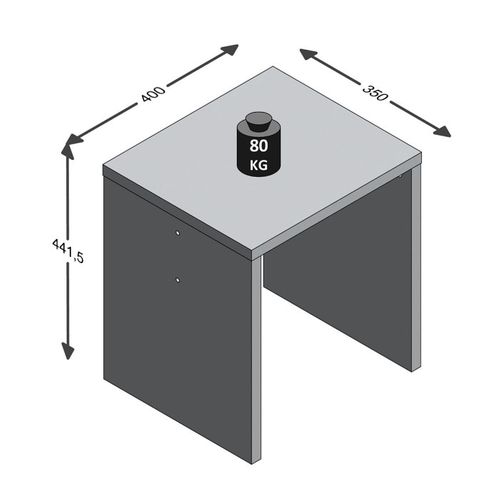 Tabouret Design "noble" 44cm Blanc Brillant