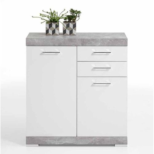 Commode 2 Portes et 2 Tiroirs "cazeg" 89cm Gris