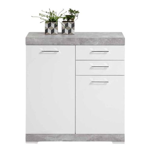 Commode 2 Portes et 2 Tiroirs "cazeg" 89cm Gris