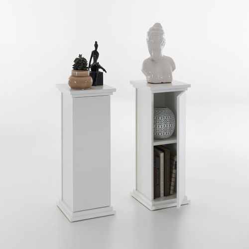 Table D'appoint Avec Porte 88,5 Cm Blanc