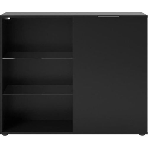 Petit Meuble De Rangement - Décor Noir - L99,1 X H81,3 X P31,5 Cm - Fabriqué En Allemagne