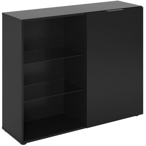 Petit Meuble De Rangement - Décor Noir - L99,1 X H81,3 X P31,5 Cm - Fabriqué En Allemagne
