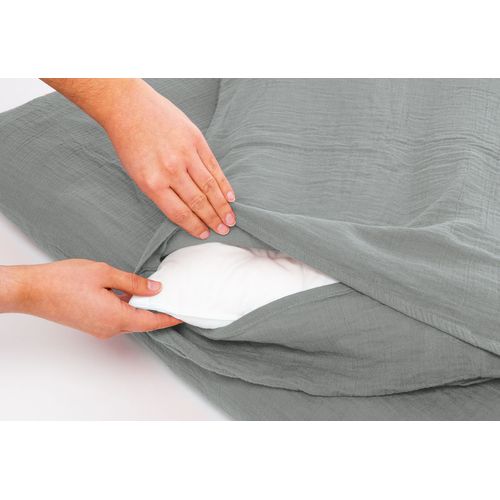 Linge De Lit En Mousseline Pour Lits Bébé, Gris, à 2 Éléments