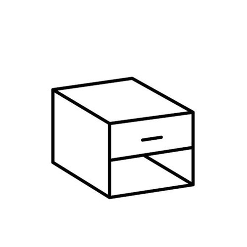 Chevet 1 Tiroir Décor Chêne Et Graphite - L46 Cm