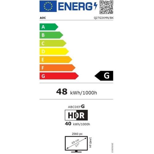 Écran PC - Q27g3xmn - 27 Qhd - Miniled - 180hz - 1ms - Noir