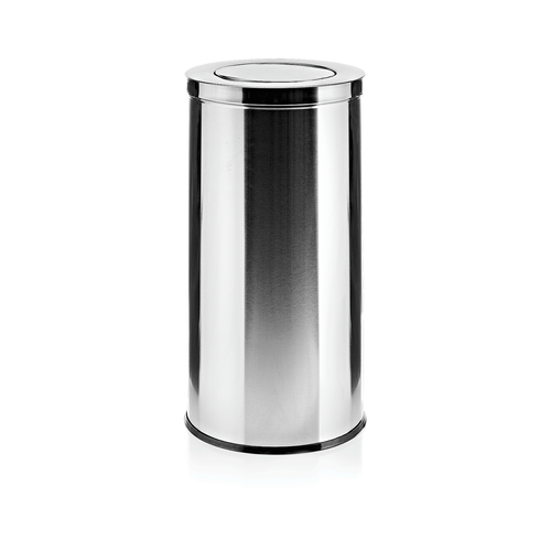 Poubelle En Acier Au Nickel-chrome 80 L H 710 Mm Ø 370 Mm -