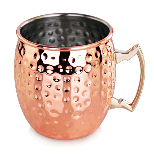 Verre à Moscow Mule Aspect Cuivre Martelé H 90 Mm D. 87 Mm -