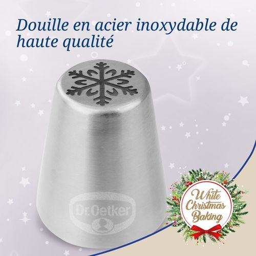 Lot De 4 Poches à Douille Et Embout Flocon De Neige En Inox Baker Edition