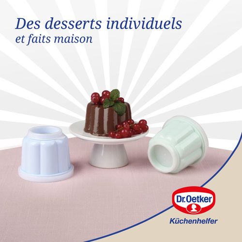 Lot De 6 Moules à Flans Avec Couvercle 6,3 X 7,5 Cm Dr. Oetker Rétro