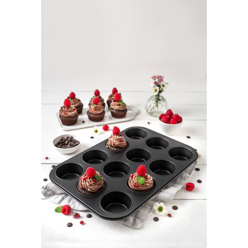 Moule à Muffins 12 Empreintes 38 X 26 Cm Perfect Black