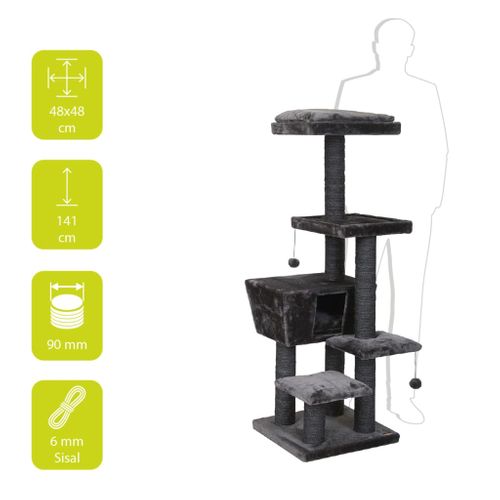 Arbre À Chat North Dakota 48x48x141 Cm Gris