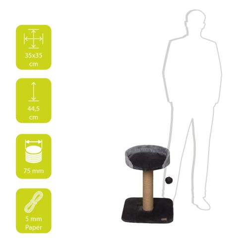 Arbre À Chat Grove 35x35x44,5 Cm Noir Et Gris