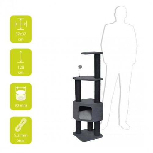 Griffoir Kobe 37 X 37 X 128 Cm - 10,3 Kg - Gris - Pour Chat