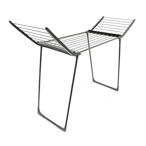 Séchoir à Linge Sur Pied Pliable Noir