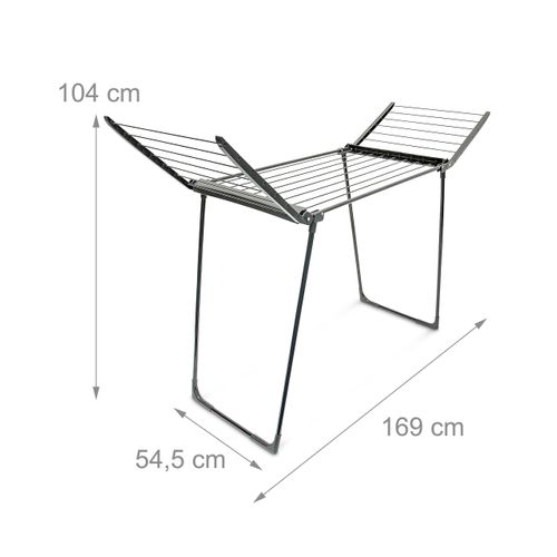 Séchoir à Linge Sur Pied Pliable Noir