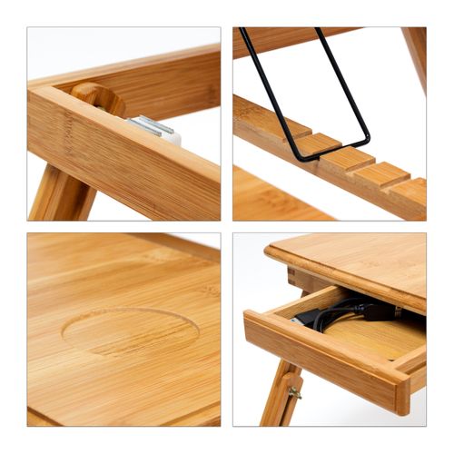 Table Pliante Ordinateur Portable Bambou