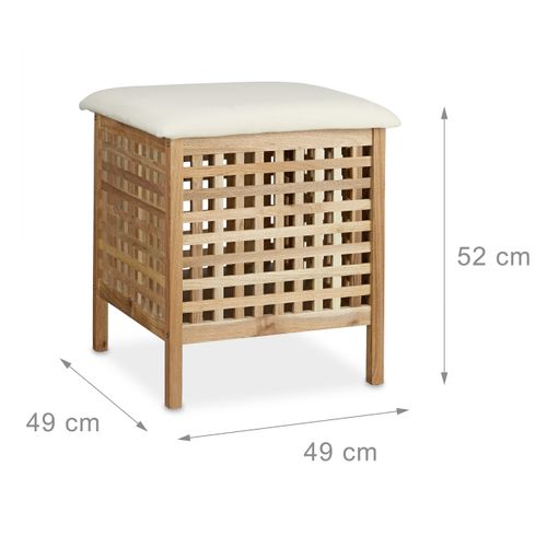 Tabouret De Salle De Bain En Bois Noyer