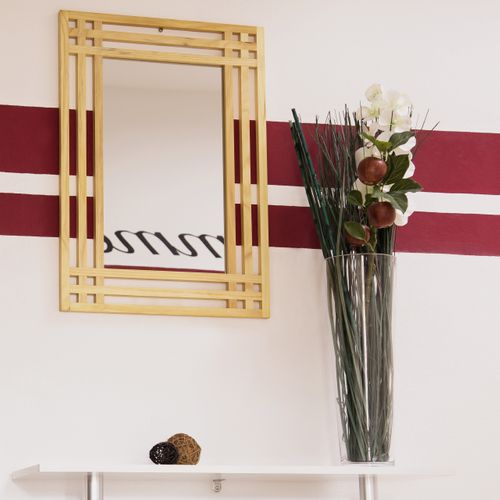 Miroir En Bois De Pin Fixation Murale