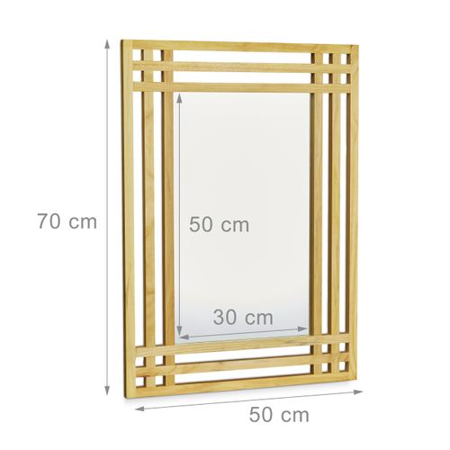 Miroir En Bois De Pin Fixation Murale