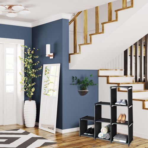 2 X Étagères Noires Avec 6 Compartiments