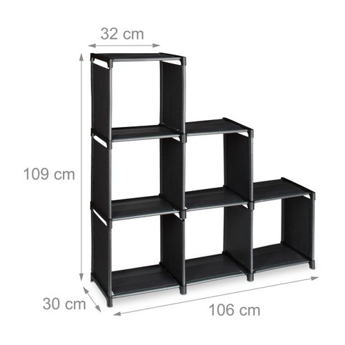 2 X Étagères Noires Avec 6 Compartiments