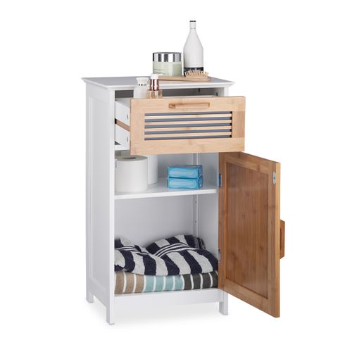 Armoire Basse Salle De Bain Blanc Bois