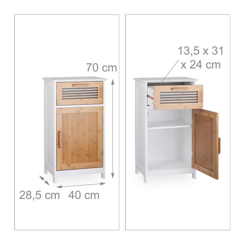 Armoire Basse Salle De Bain Blanc Bois