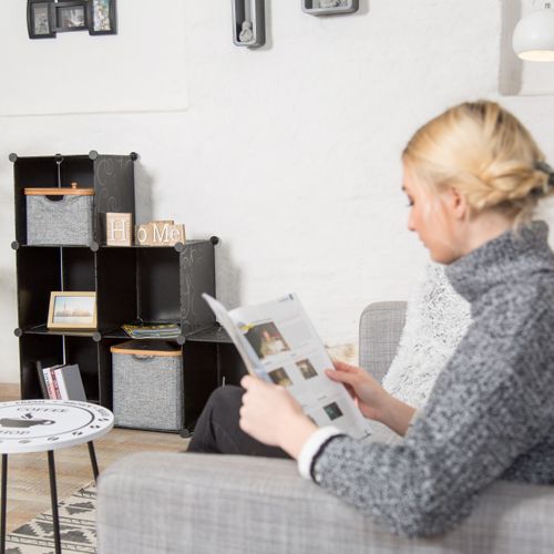 2x Étagère Escalier 6 Compartiments Noir