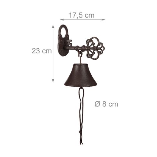 Cloche Sonnette En Fonte, Clé Et Serrure