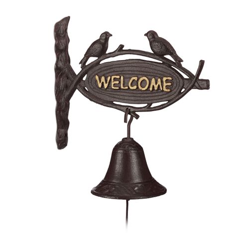Cloche Sonnette Fonte Welcome Antique