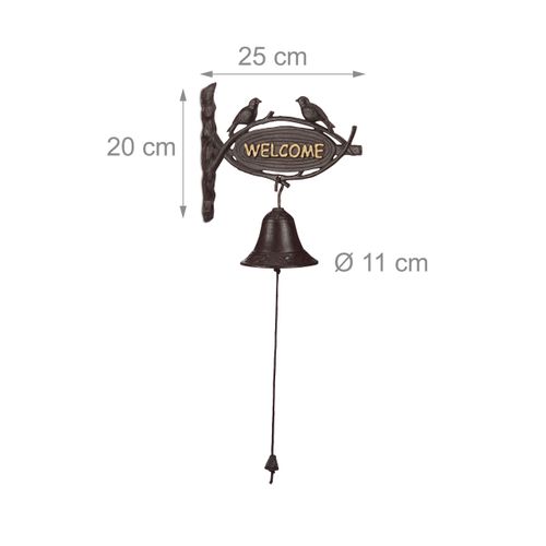 Cloche Sonnette Fonte Welcome Antique