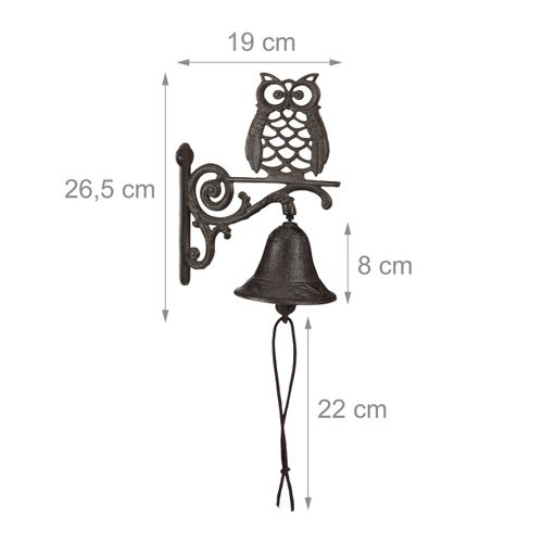 Cloche Fonte Chouette Murale Antique