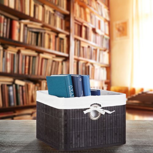 3x Corbeilles Panier De Rangement Bambou