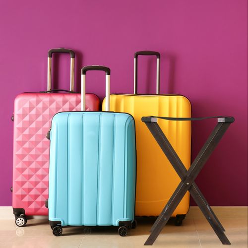 Porte-bagages Pliant Bambou Marron Foncé