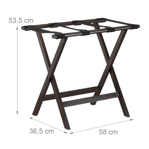 Porte-bagages Pliant Bambou Marron Foncé