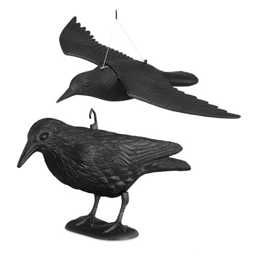 Lot De 2 Corbeaux De Jardin Anti-pigeon