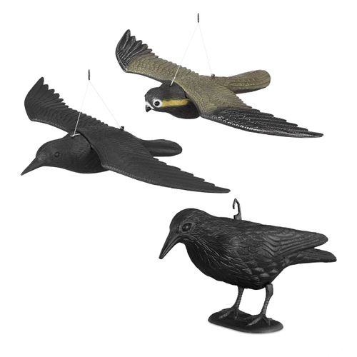 Lot De 3 Corbeaux De Jardin Anti-pigeon