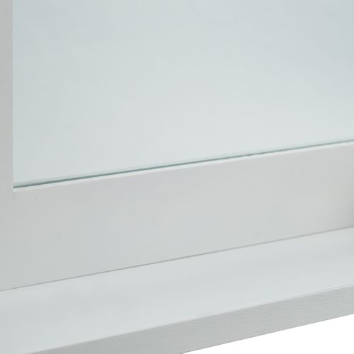 Miroir Mural Blanc Avec Tablette Bambou