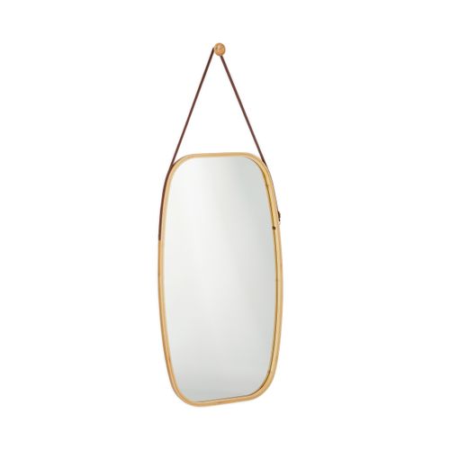 Miroir Ovale Mural Suspendu En Bambou