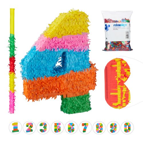 Ensemble Piñata 4 Pièces, Chiffre 4