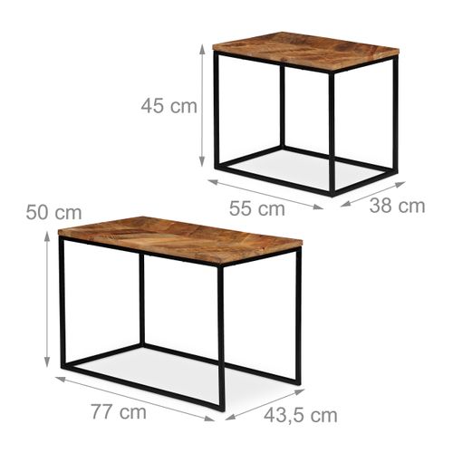 Jeu De 2 Tables En Bois De Manguier
