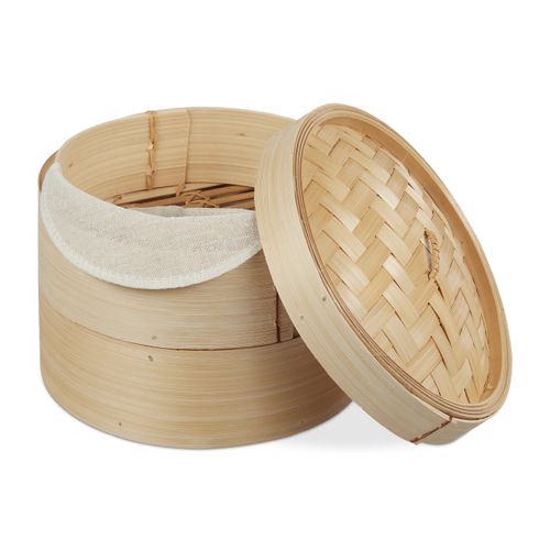 Cuiseur Vapeur Bambou 2 Étages 20,5 Cm