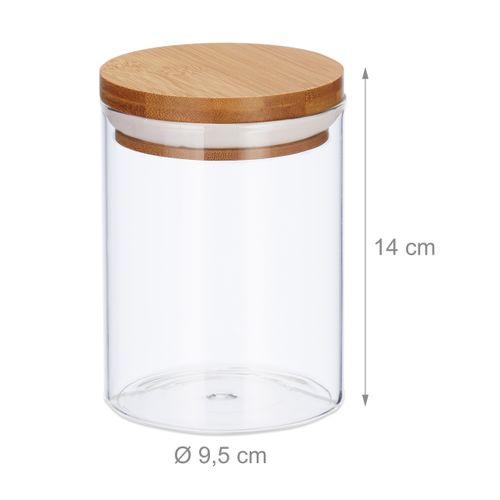Jeu De 3 Pots De Stockage En Verre 600ml