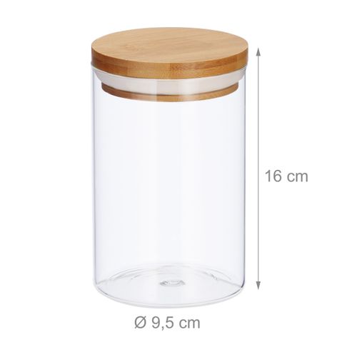Jeu De 3 Pots De Stockage En Verre 800ml