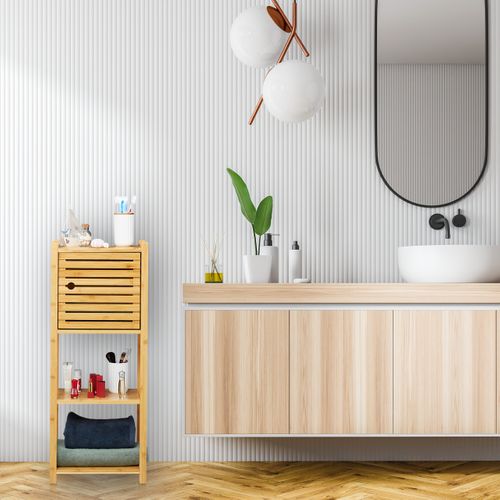 Étagère De Salle De Bain En Bambou