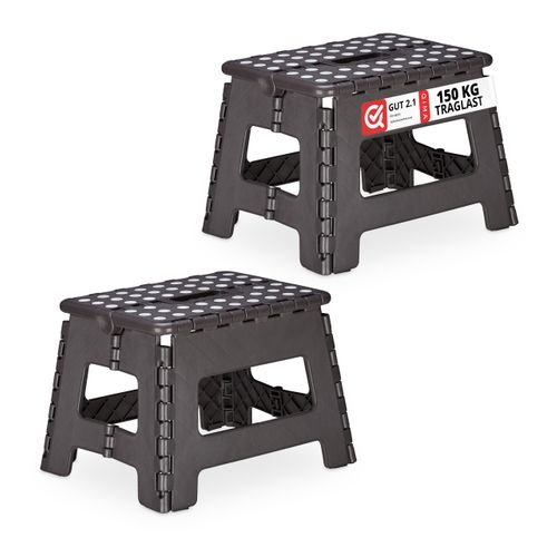 2x Tabourets Pliables M Gris Foncé