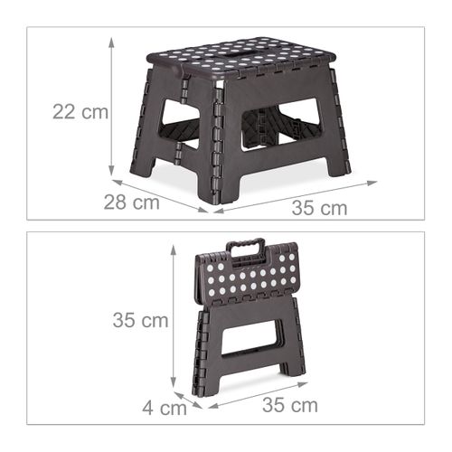 2x Tabourets Pliables M Gris Foncé